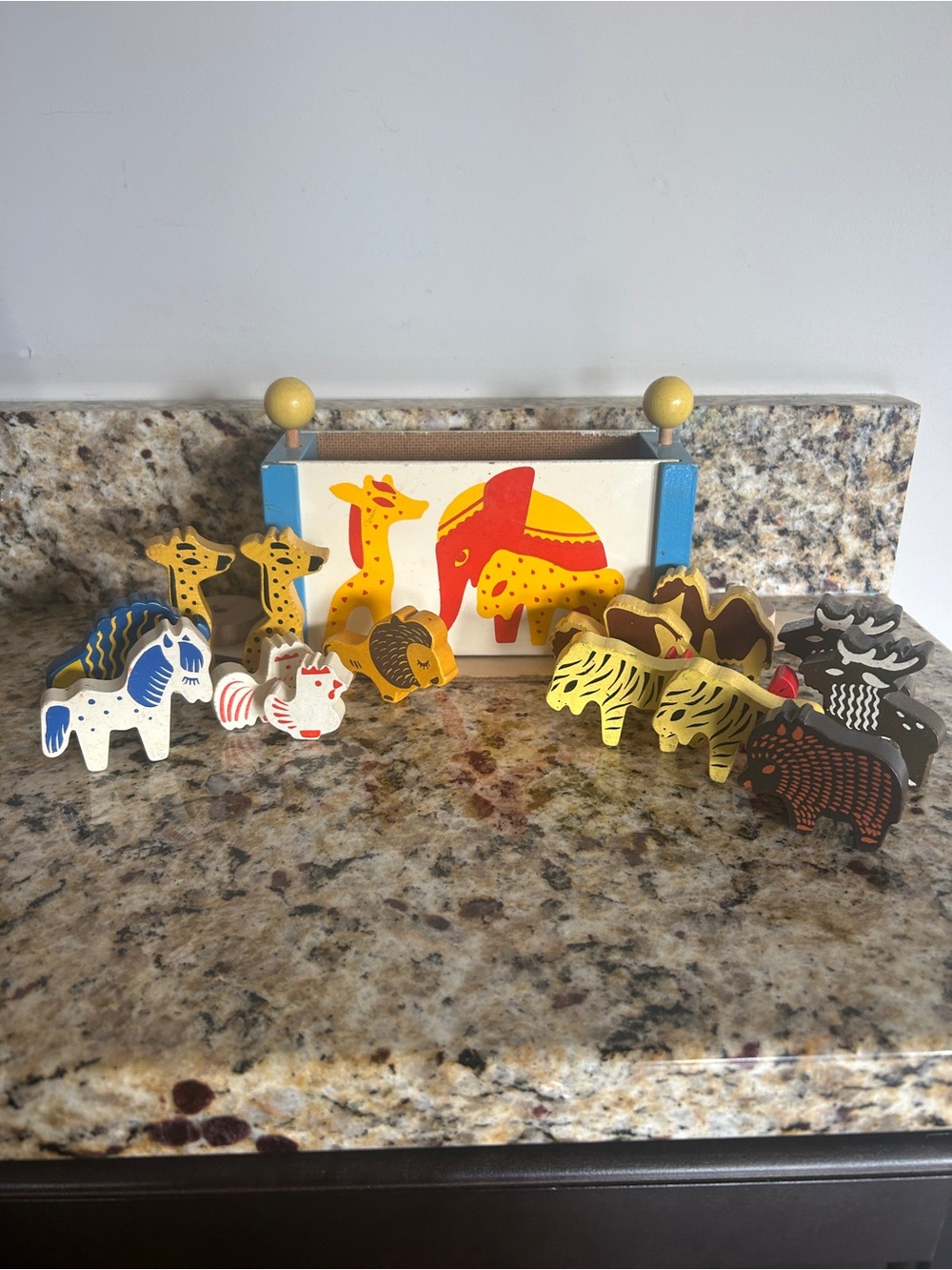 Vintage Wood Noah's Ark Set